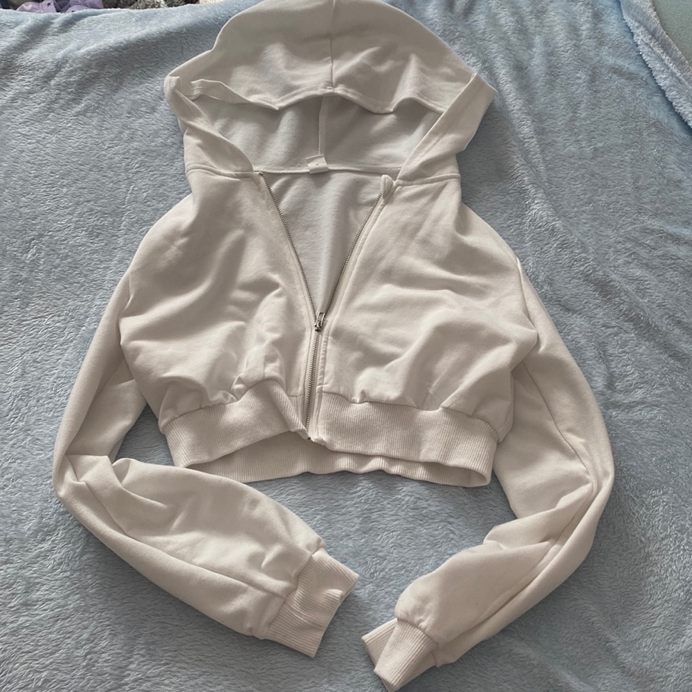 Shein cropped white hoodie